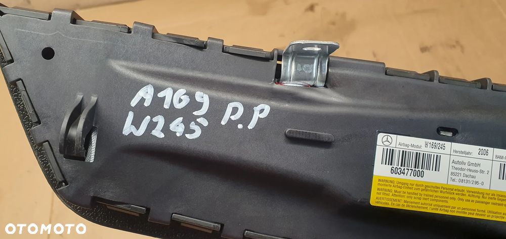 Poduszka fotela pasażera prawa AIRBAG Mercedes W169 W245 1698603805 - 6