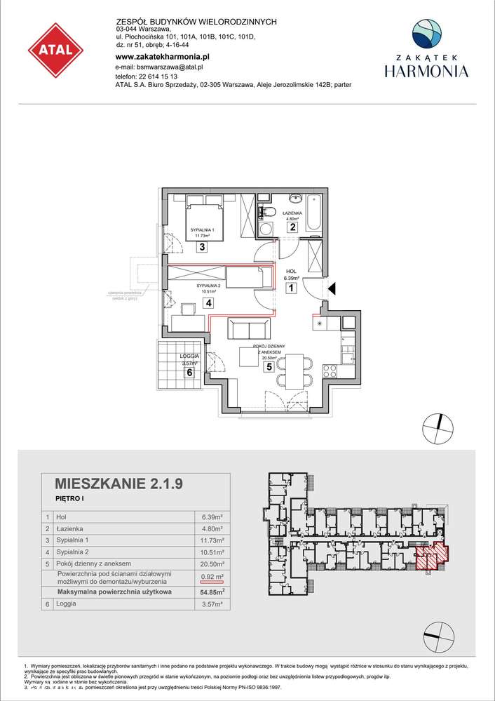 3-pokojowe mieszkanie 54m2 + loggia Bez Prowizji - Pełny obrazek: 2/9