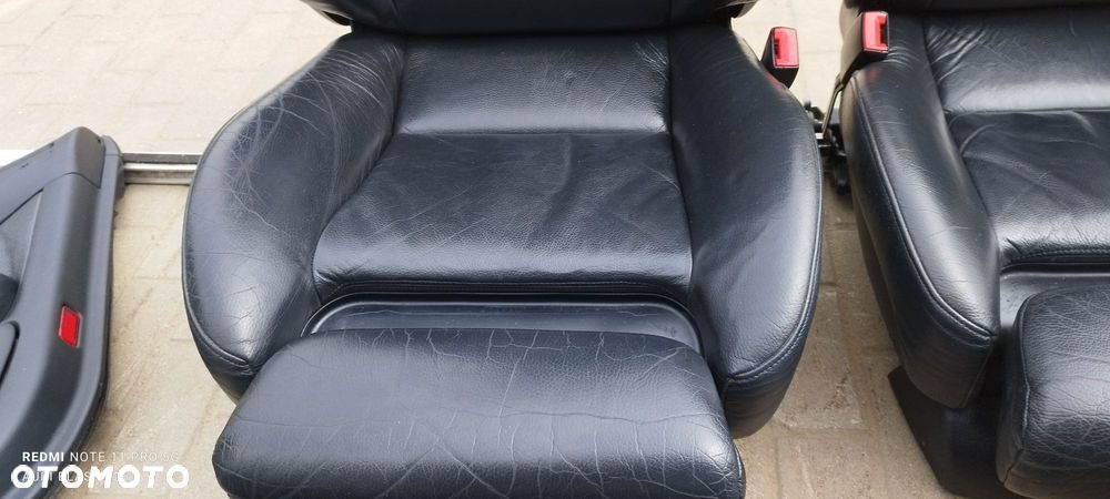 Fotel Fotele RECARO Zestaw Czarna Skóra Grzanie Tył Przód Audi A6 S6 C5 Kombi Części Blask Gołdap - 9