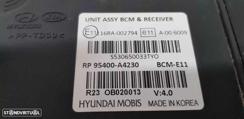 MODULO ELECTRONICO KIA CARENS IV 2016 -95400A4230 - 2