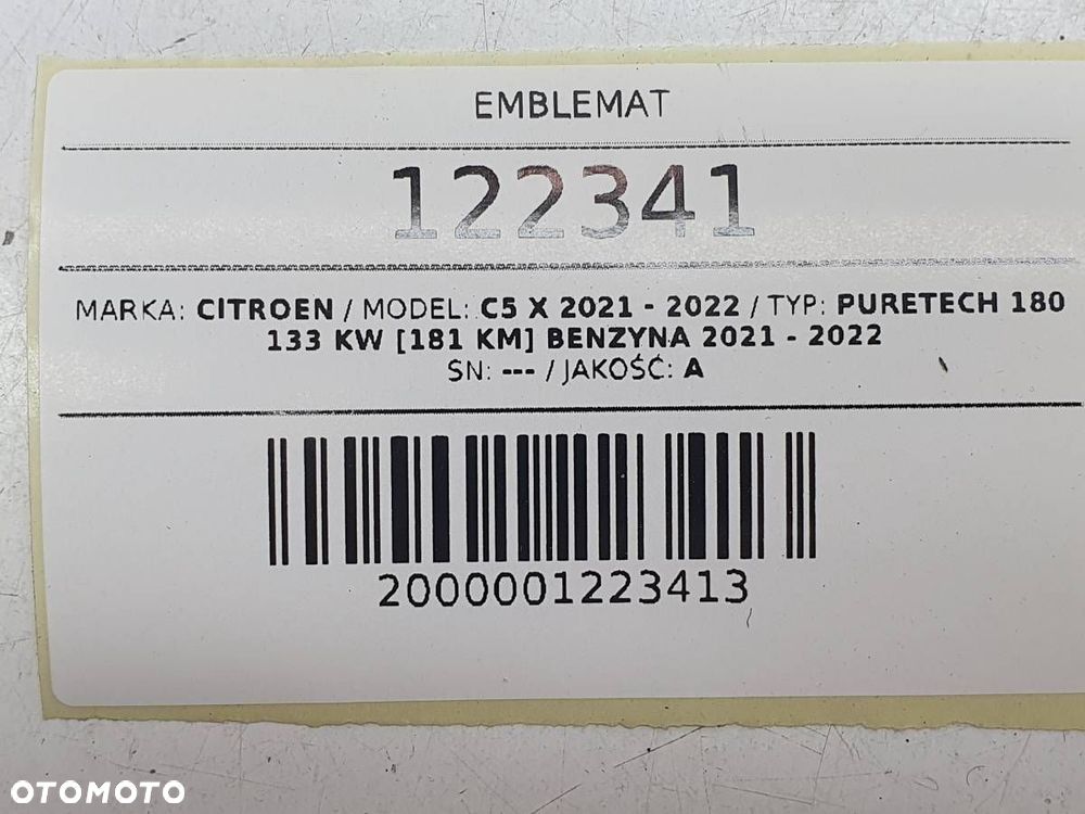 EMBLEMAT ZNACZEK LOGO CITROEN C5 X - 3