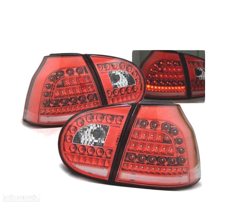 FAROLINS TRASEIROS LED PARA VOLKSWAGEN VW GOLF 5 03-09 VERMELHO BRANCO - 2