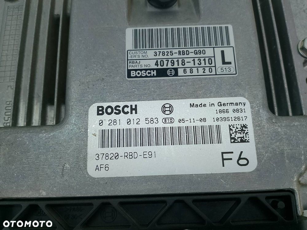 KOMPUTER, STEROWNIK HONDA ACCORD VII 37820-RBD-E91 0281012583 2.2 I-CDTI - 4