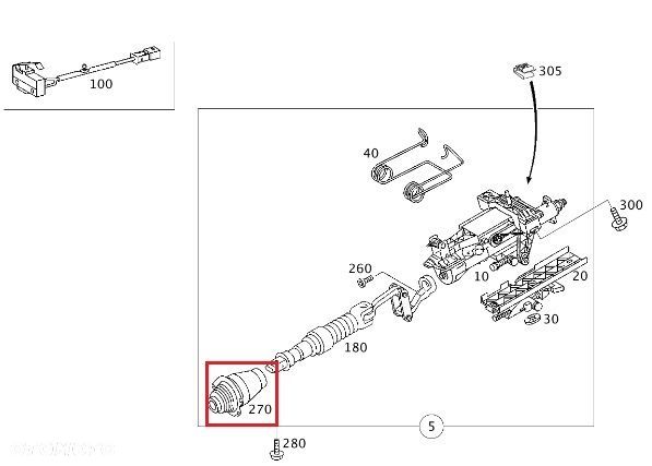 MERCEDES W203 W209 Oslona kolumny kierowniczej OE - 4