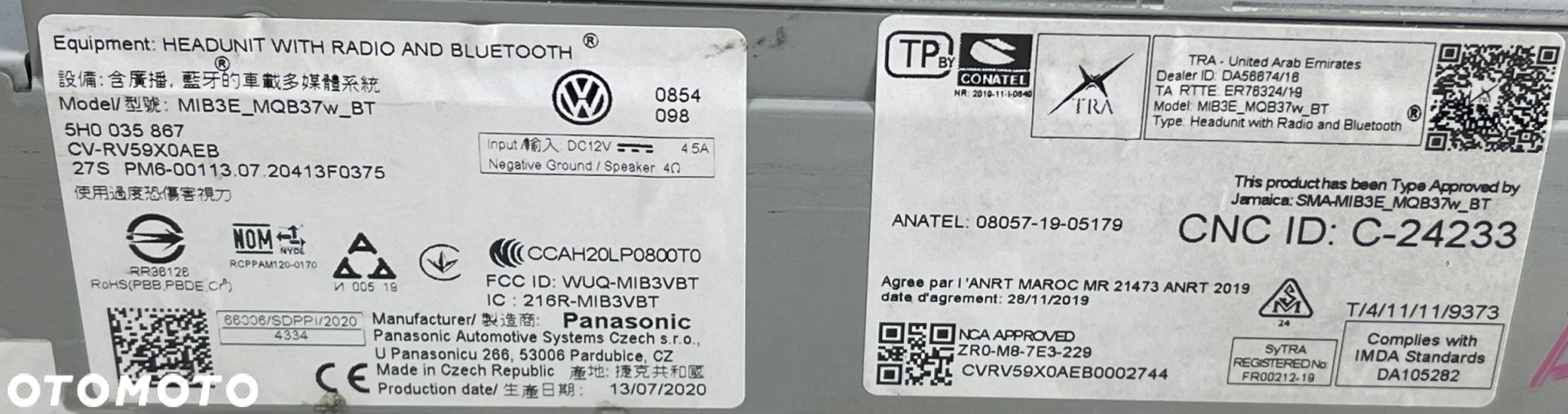 VW GOLF VIII 8 RADIO MIB3E BLUETOOTH 5H0035867 - 4