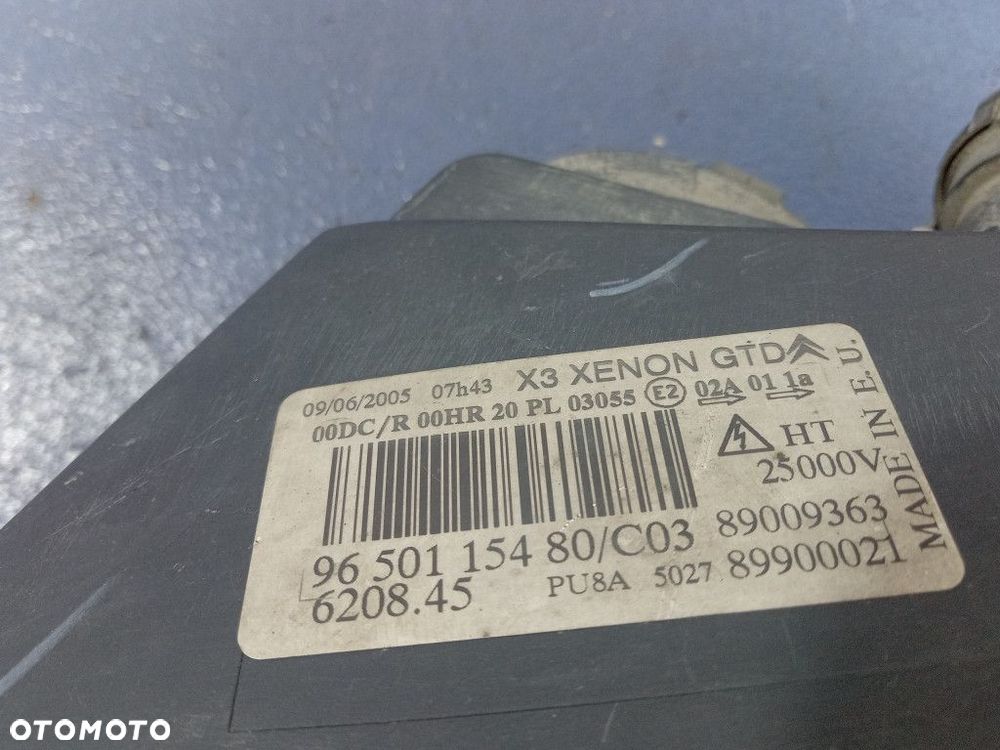 CITROEN C5 I LIFT 04- REFLEKTOR LEWY XENON EU 9650115480 - 5