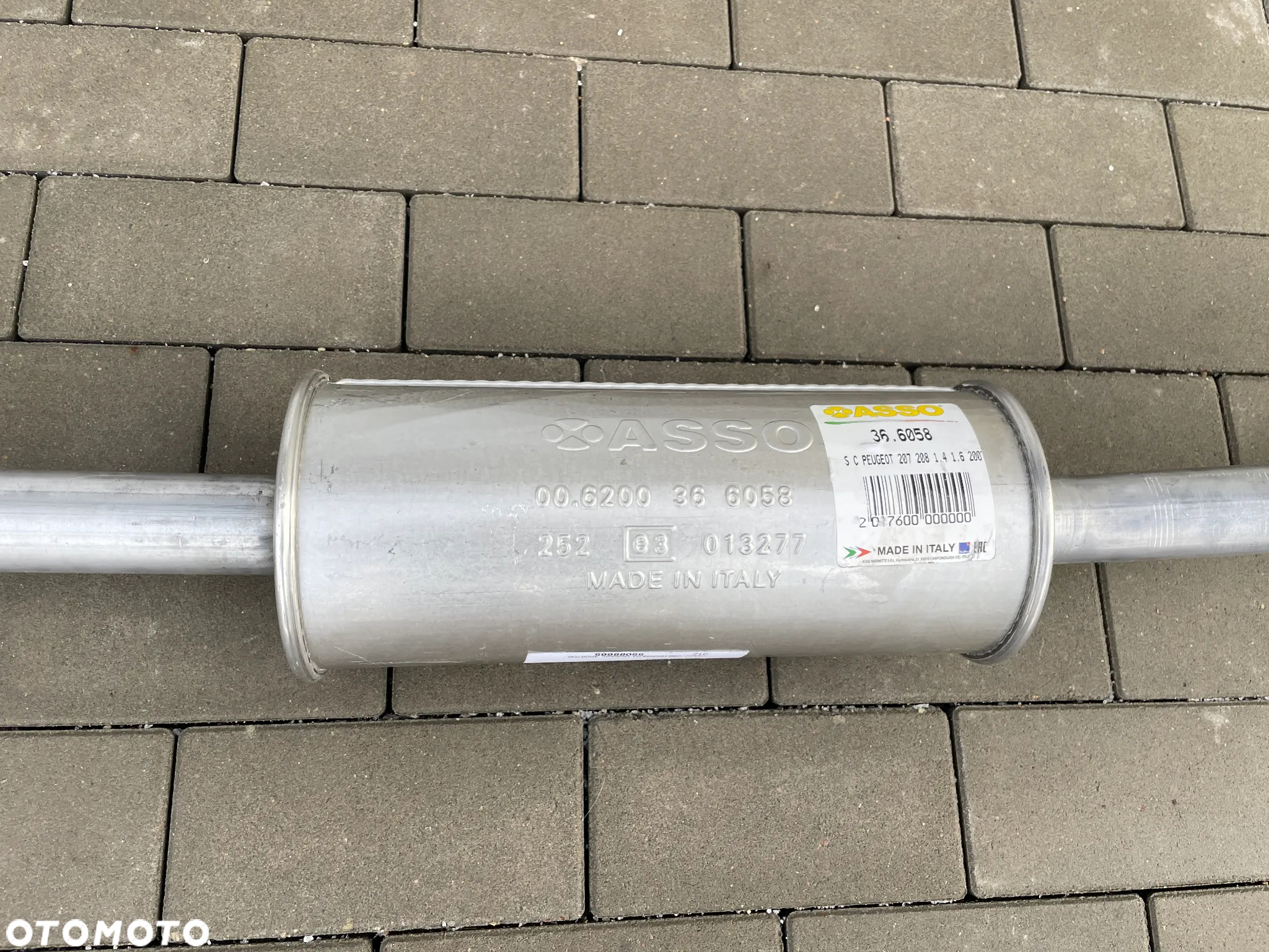 TŁUMIK ŚRODKOWY PEUGEOT 207, 208 - NOWY ASSO 1,4 1,6 - 3