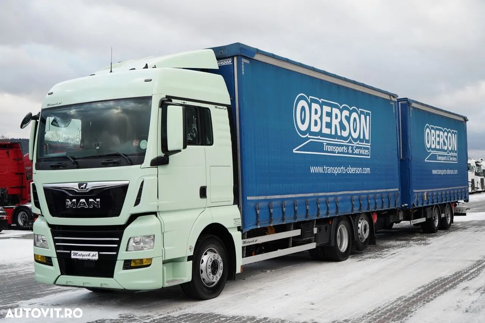 MAN TGX 26.460 / REMORCA TANDEM / 120 M3 / I-PARK COOL / PUNTE RIDICATĂ / PUNTE DIRECȚIE / + REMORCA FRUEHAUF / PUNTE SAF - 1