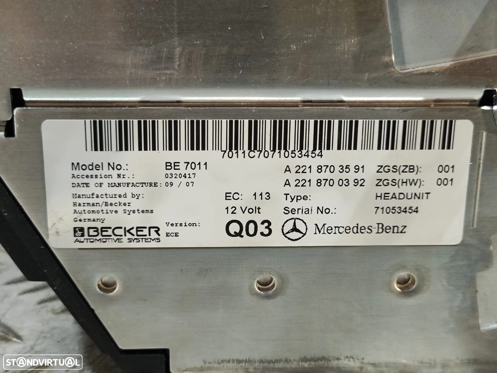 Auto radio caixa CD DVD Mercedes Benz Class S W221 - 8
