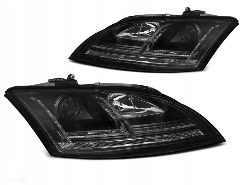 reflektory lampy kpl day line light led tuning black audi tt 8j 2006-2010 - 9
