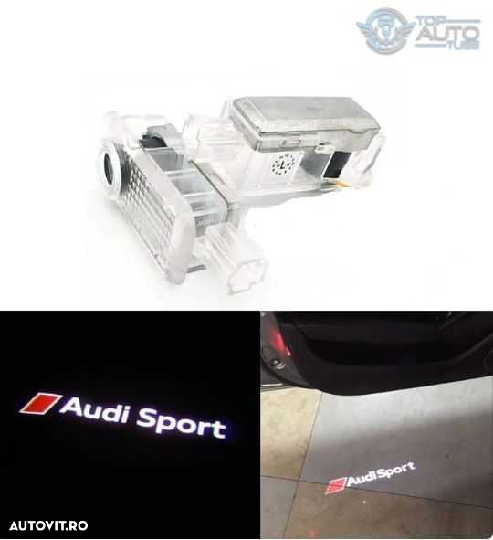 Set lampi led cu proiector logo Audi Sport A3 A4 A5 A6 A7 A8 Q3 Q5 Q7