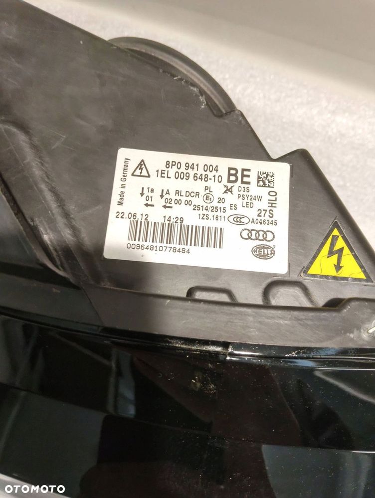 audi a3 8p xenon komplet lamp przód 8p0941003 / 8p0941004 - 4