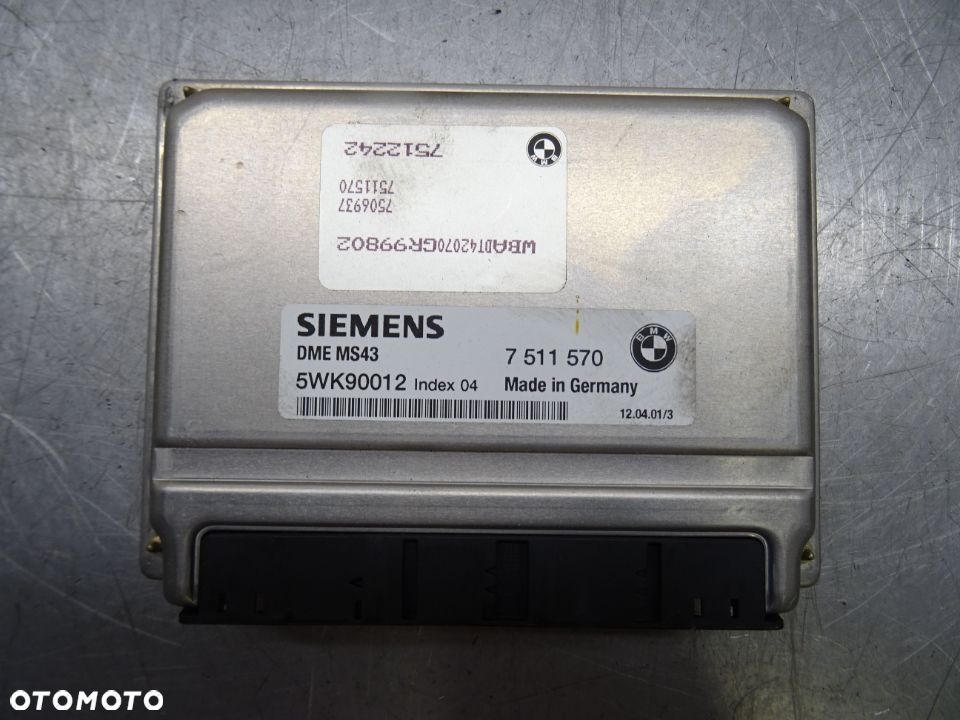 BMW E39 LIFT 00-03 2.5 B STEROWNIK KOMPUTER SILNIKA 7511570 - 1