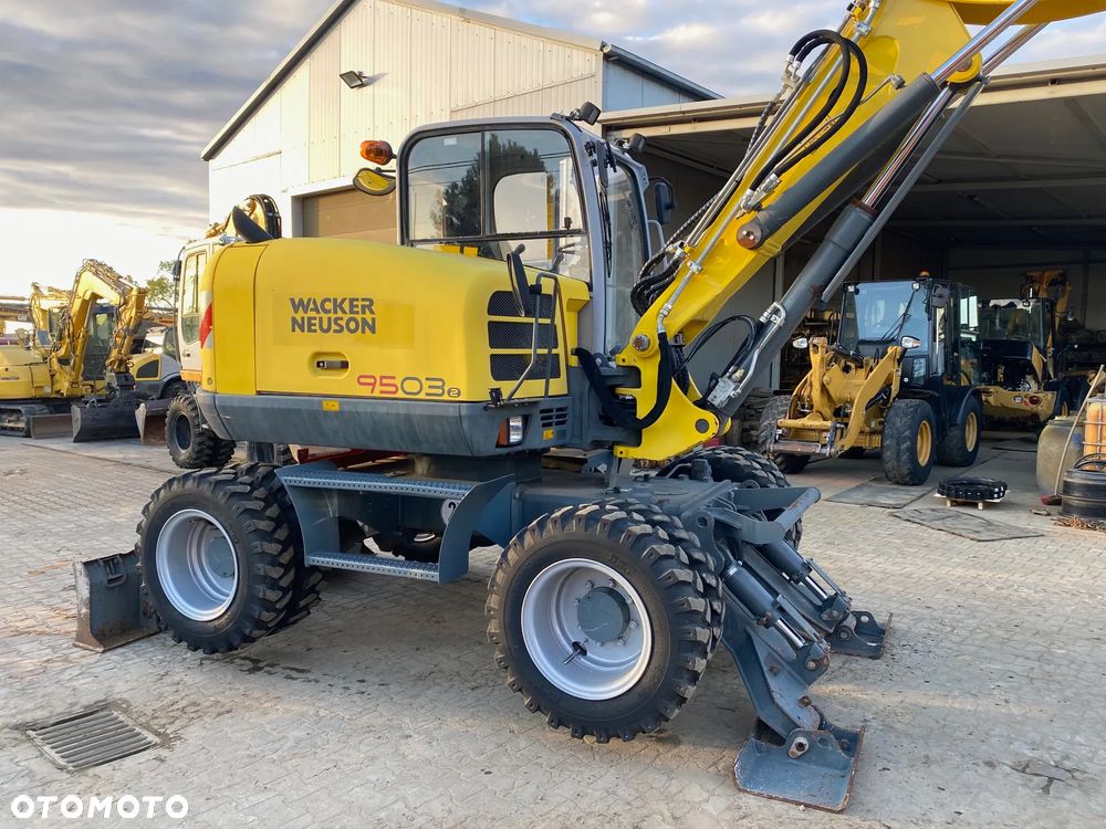 Wacker Neuson 9503 -2, PODPORY + PŁUG, 4000 MTH, 2 ŁYŻKI, DŁUŻSZY ZASIĘG, Z NIEMIEC, - 9