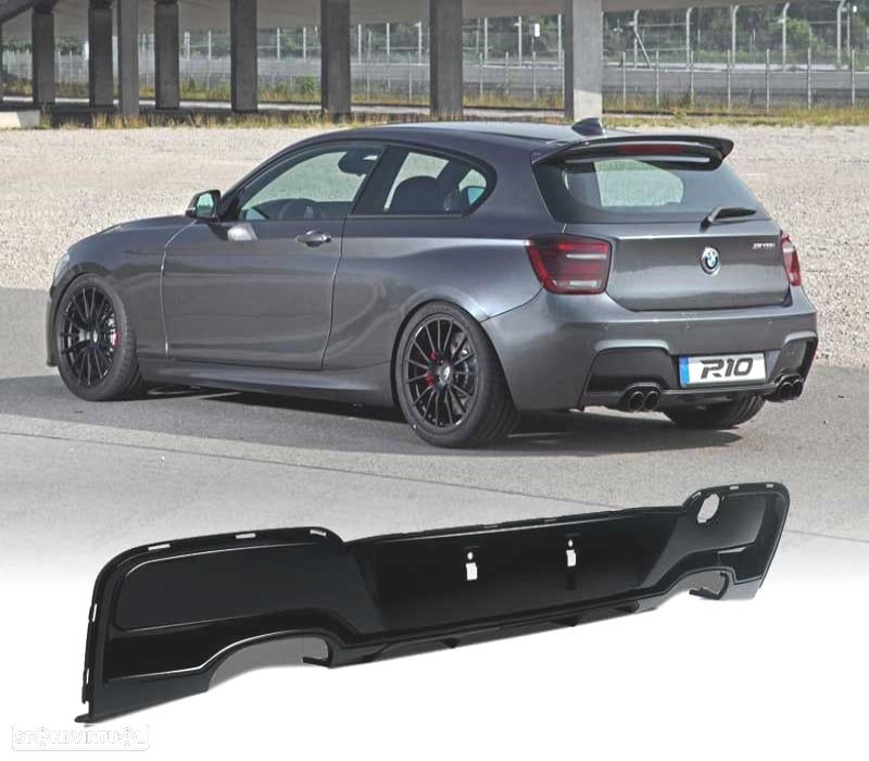 DIFUSOR TRASEIRO PARA BMW SERIE 1 F20 F21 11- 4 SAIDAS LOOK M PERFORMANCE DUPLAS - 1