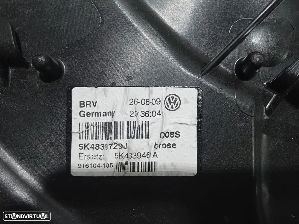 Elevador Trás Esquerdo VW Golf VI 6 5K4839755 5K4839461 Original - 3