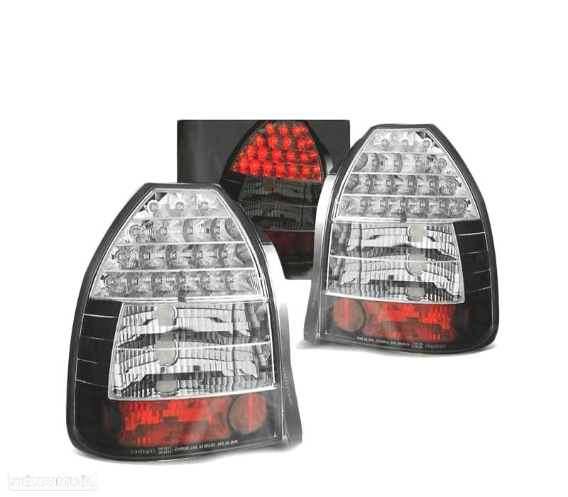 FAROLINS TRASEIROS LED HONDA CIVIC 3P 95-01 PRETO - 1