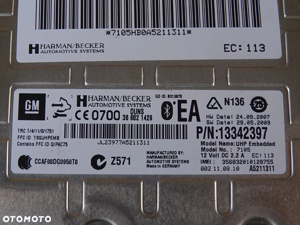 OPEL INSIGNIA ASTRA J MODUŁ UHP STEROWNIK BLUETOOTH TELEFONU KOMÓRKOWEGO - 6