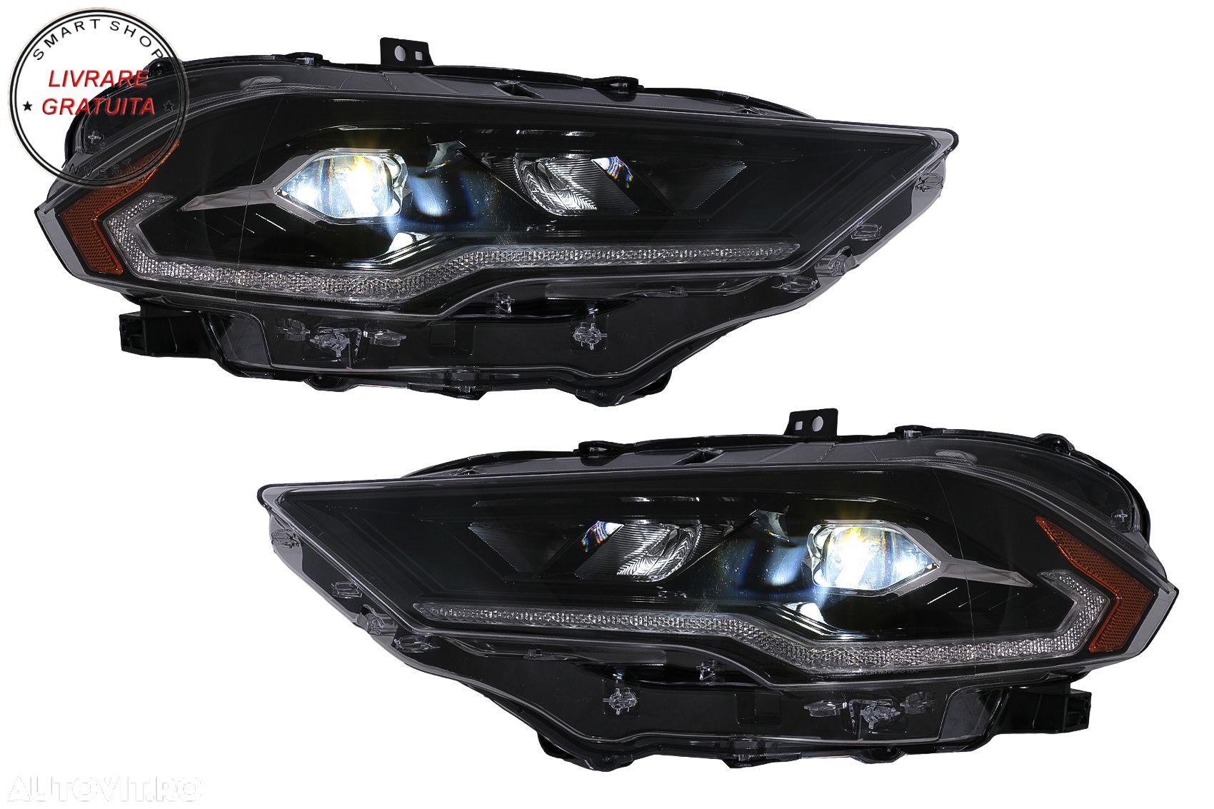 Faruri LED Ford Mustang Facelift (2018-2023) Negru Semnal Dinamic- livrare gratuita - 1