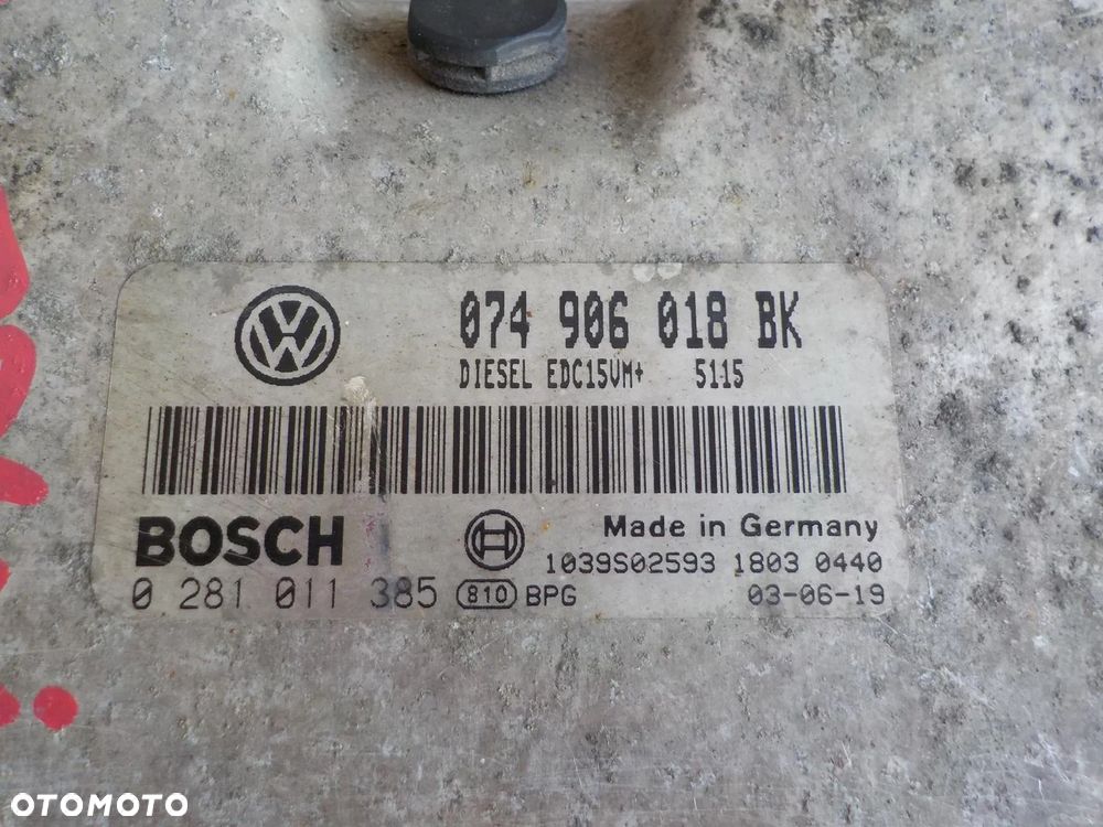VW LT 2.5 TDI AVR 109KM KOMPUTER STEROWNIK 074906018BK - 3