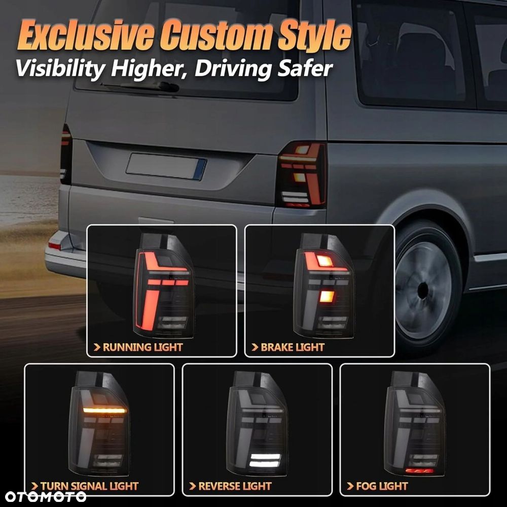 Lampy tyl Vland Led Tuning Vw T6 1 Transporter Multivan Caravelle 7e 15-24 - 7