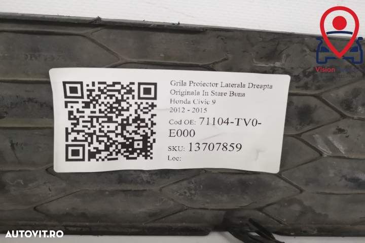 Grila Proiector Laterala Dreapta Originala In Stare Buna Honda  Civic - 7