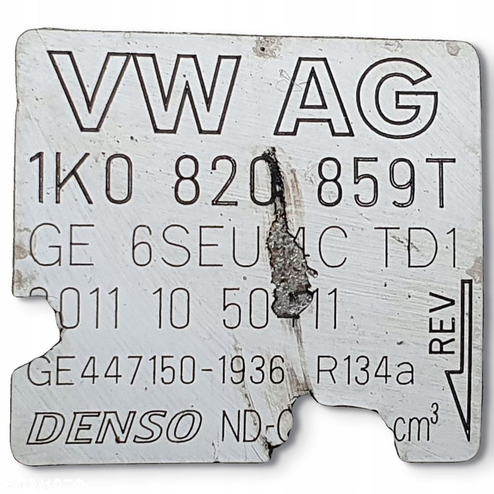 SPRĘŻARKA KLIMATYZACJI VW Golf V A3 II 8P 1.6 8V 1K0820859T - 2