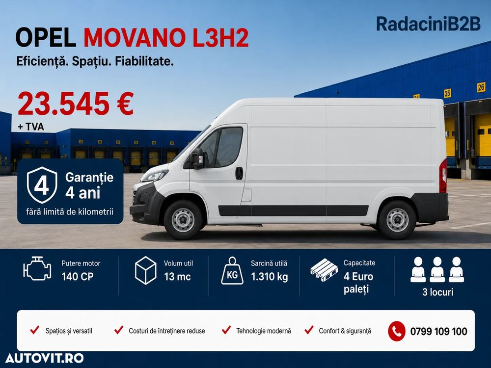 Opel Movano L2H3 VAN volum - 13 mc - 1.310 kg sarcina utila - 3