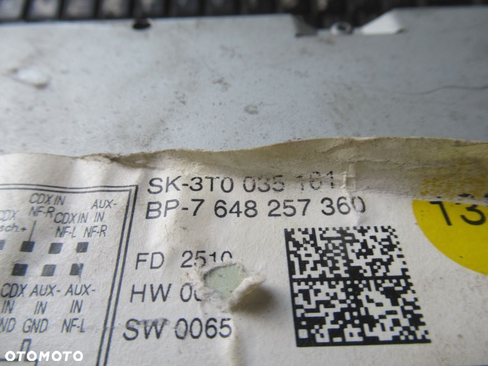 SKODA SUPERB II RADIO CD 3T0035161K - 2