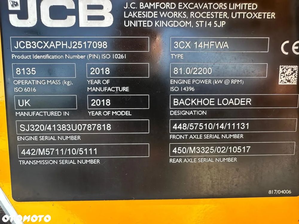 JCB 3CX CONTRACTOR JOYSTICK 110KM/3780mtg/R.2018 - 13