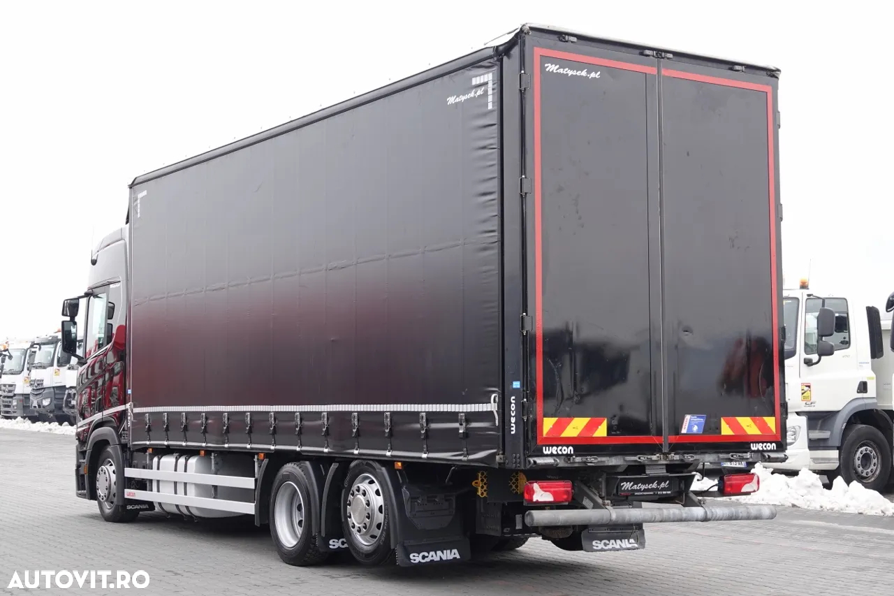 Scania R 410 / 6x2 / PERDEA - 7,8 m / SOLO / ACOPERȘ RIALAT / CONTRACTUL DE SERVICE - 2