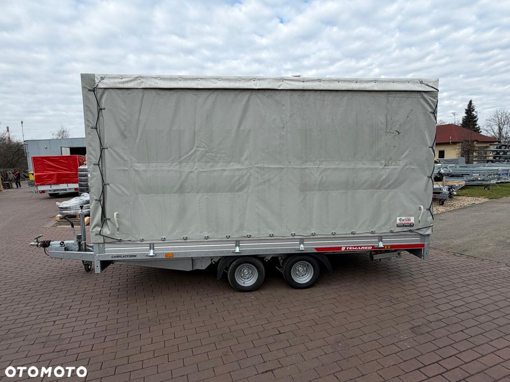 TEMARED Przyczepa Temared Carplatform 4021 406x216x30 cm DMC 2700kg + stelaż i plandeka firanka H170 - 8