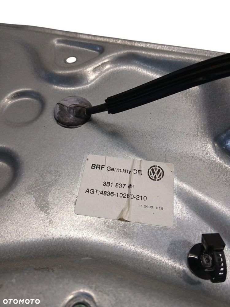 MECHANIZM PODNOŚNIK SZYBY LEWY PRZÓD VW PASSAT B5 LIFT 3B1837461 - 3