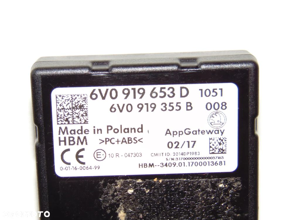 Moduł Gateway 6V0919653D Skoda Yeti Rapid Fabia 3 III - 2