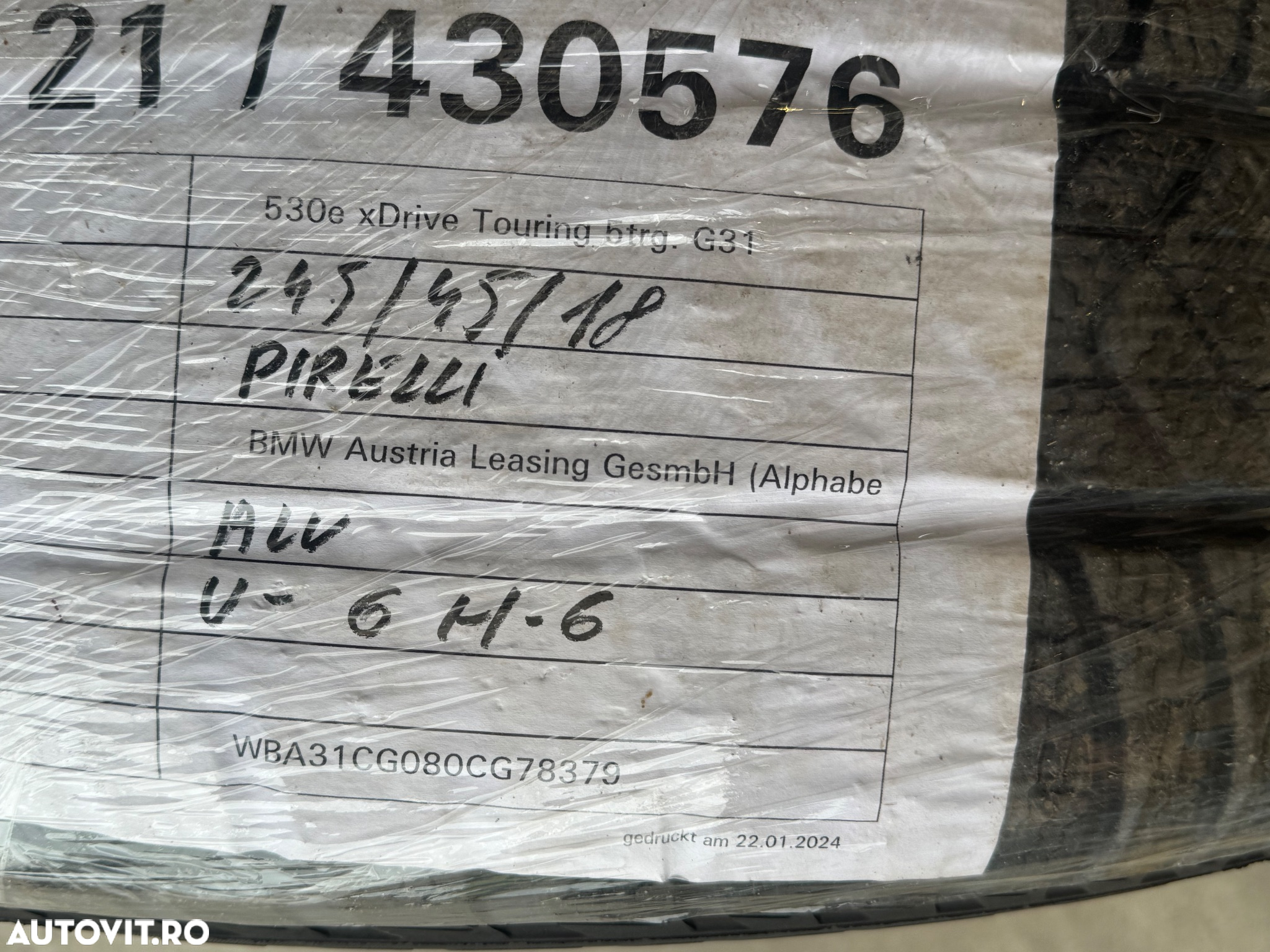 Vând jante originale BMW G30 seria 5 pe 18” cu anvelope de iarnă - 14