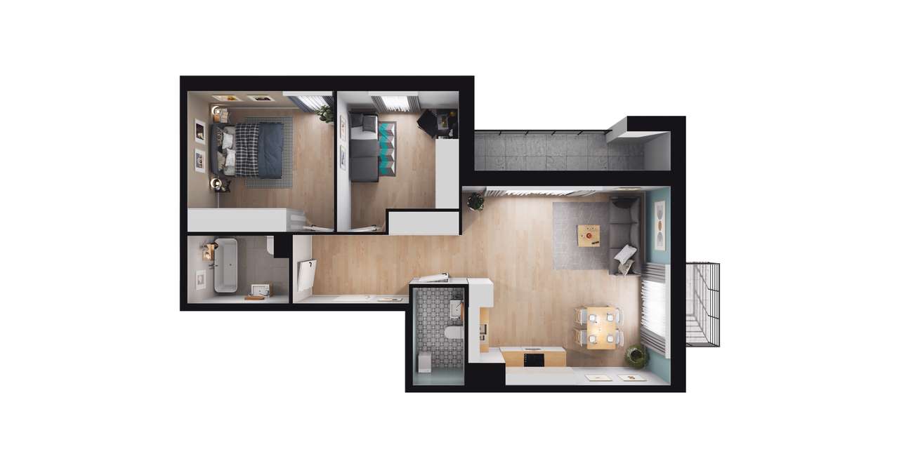 3-pokojowe mieszkanie 65m2 + balkon Bez Prowizji - Pełny obrazek: 2/9