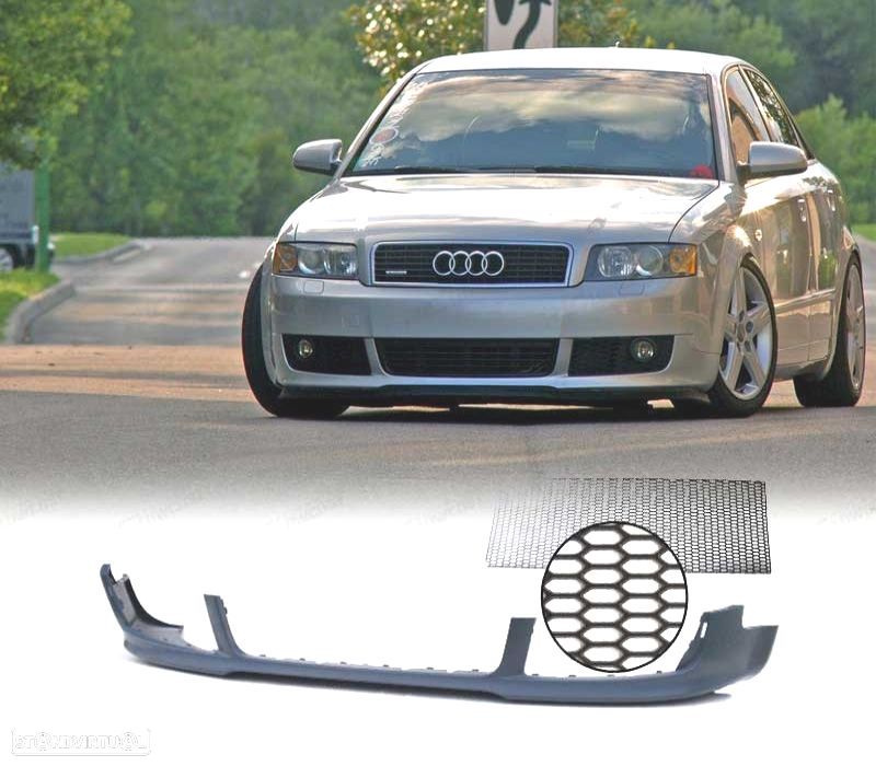 LIP SPOILER FRONTAL AUDI A4 S-LINE 00-04 + GRELHA UNIVERSAL - 1