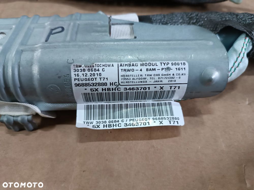 KURTYNA PRAWA PODUSZKA AIRBAG PEUGEOT 308 T7 HB - 2