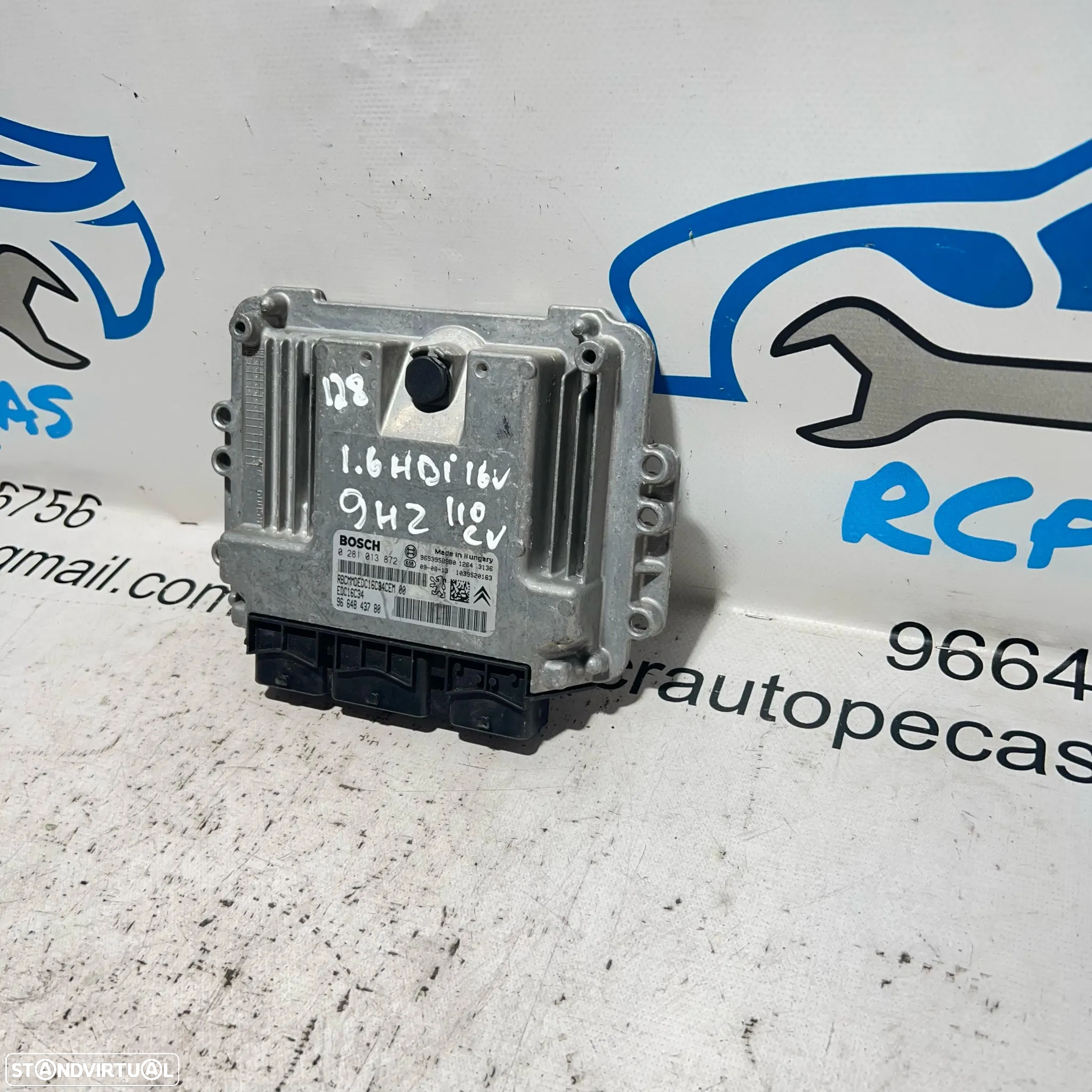 .Centralina Motor Bosch PSA Peugeot Citroen 0 281 013 872 / 9664843780 - 4