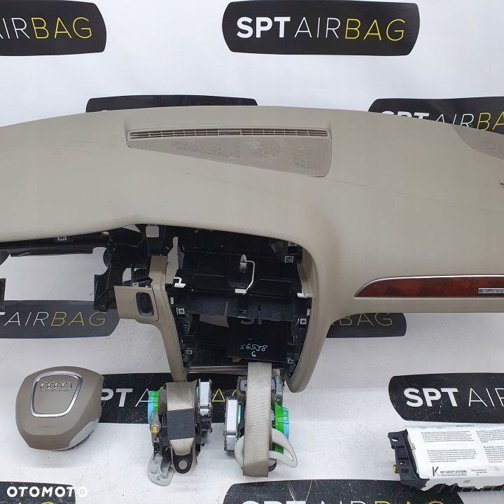 AUDI A4 B8 BEŻOWA DESKA ROZDZIELCZA KONSOLA KOKPIT PULPIT PODUSZKI AIRBAG AIR BAG PASY KIT SET - 3