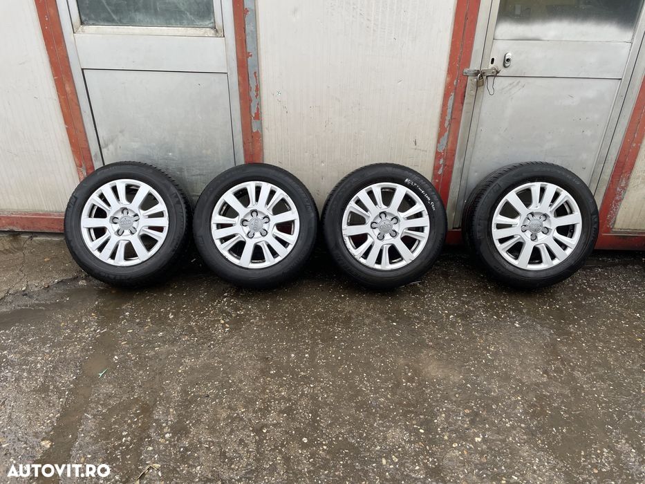 Set jante aliaj AUDI A6 C6 an 2005-2011 cu cauciucuri vara 225/55 R16 - 1