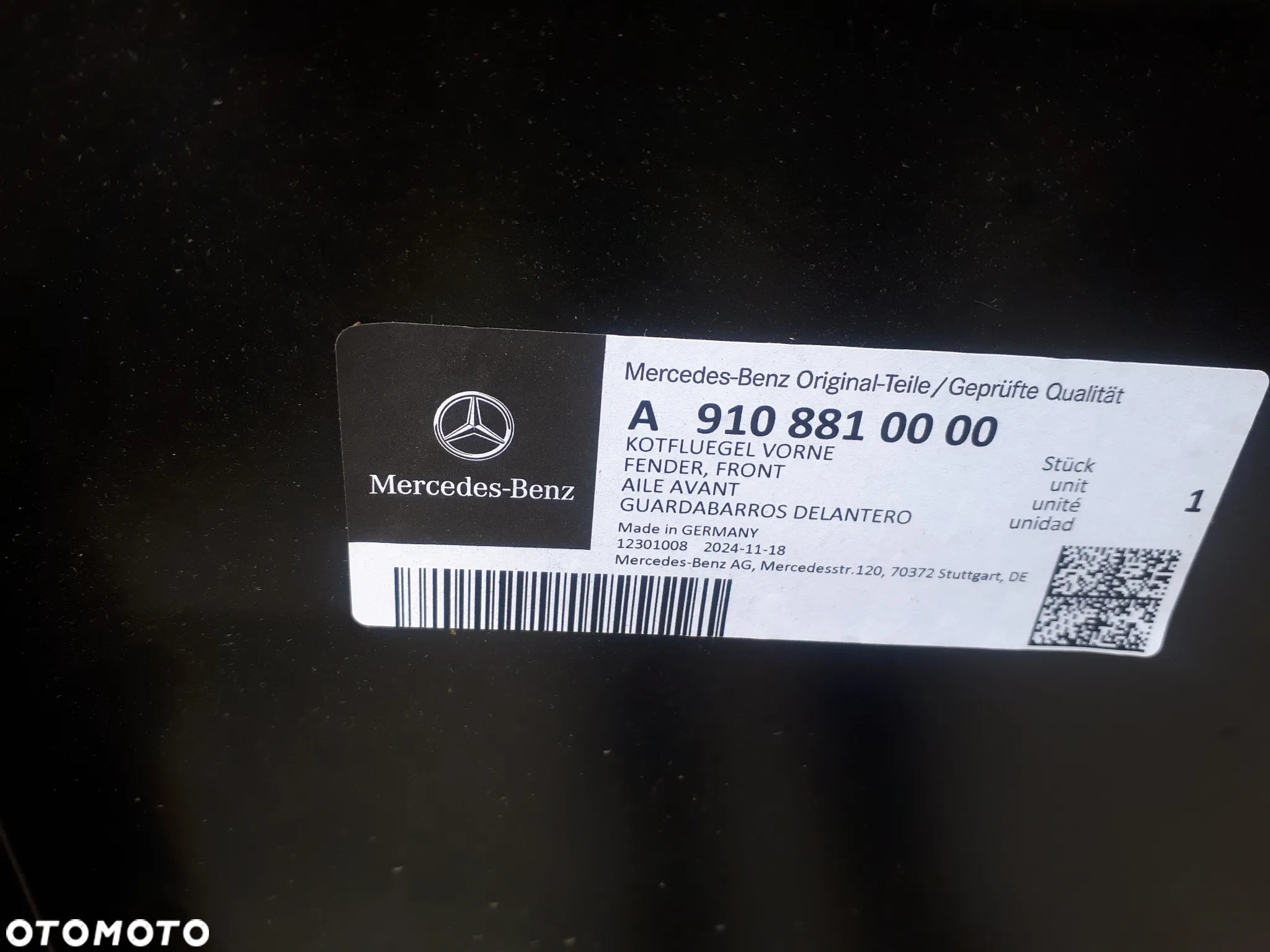 MERCEDES SPRINTER 907 910 BŁOTNIK PRZEDNI LEWY NOWY ORYGINAŁ - 3