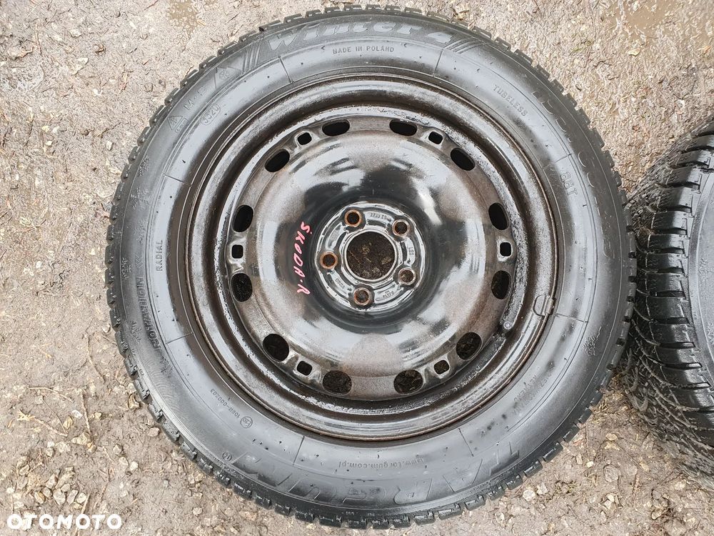 VW SEAT SKODA R15 2x KOŁO ZIMOWE / ZAPASOWE 15 6J ET43 5x100 57.1mm FELGA 6Q0601027M OPONA 195/60/R15 5.5 i 6mm 2020r POLO IV 6N IBIZA III CORDOBA II FABIA I II ROOMSTER - 3