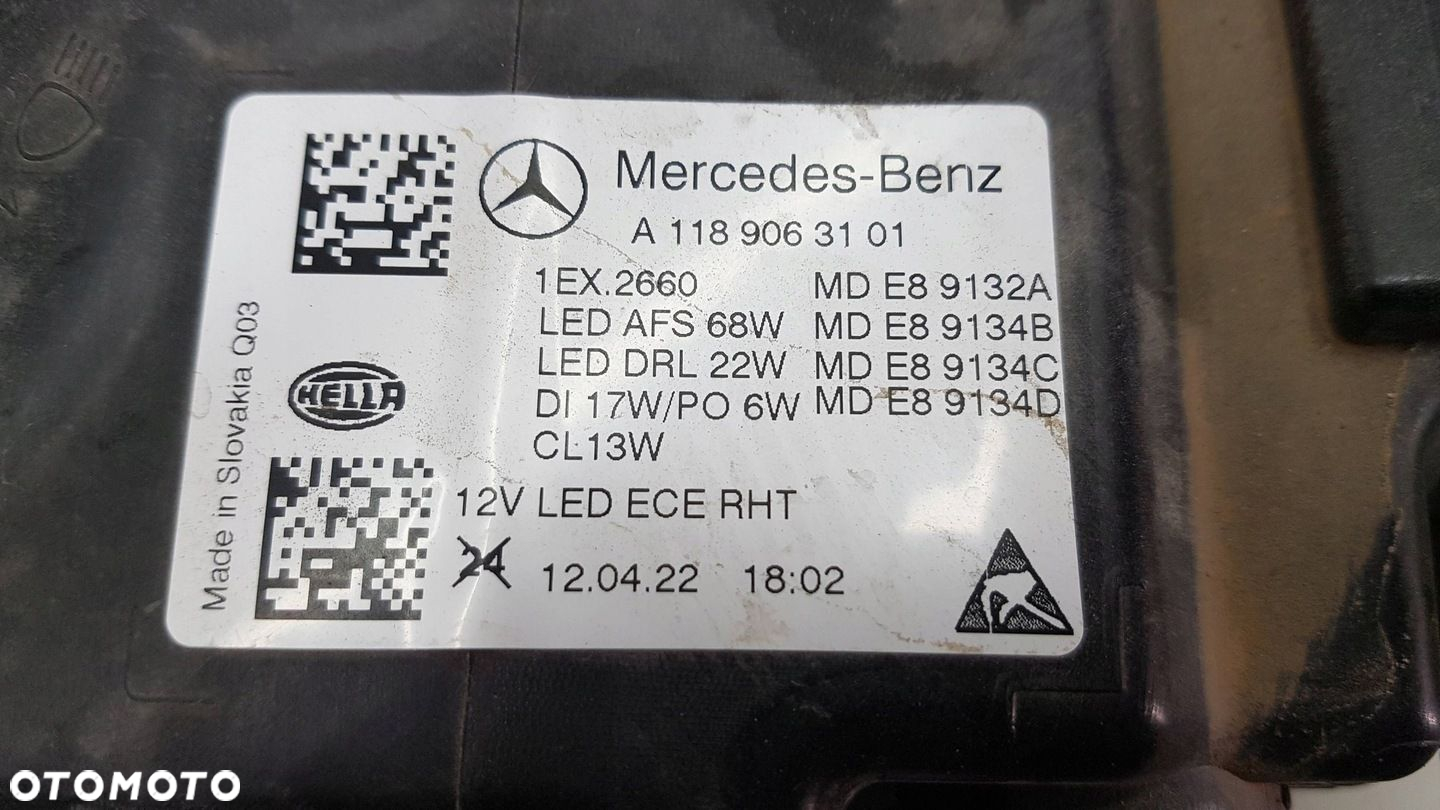 Mercedes CLA W118 C118 X118 Lampa lewa przednia przód EU oryginał - 7