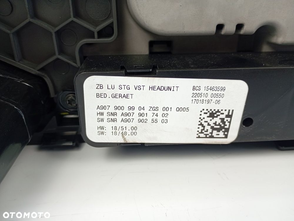 radio ekran wyświetlacz monitor panel radia mercedes sprinter 907 910 A9079000508 - 5