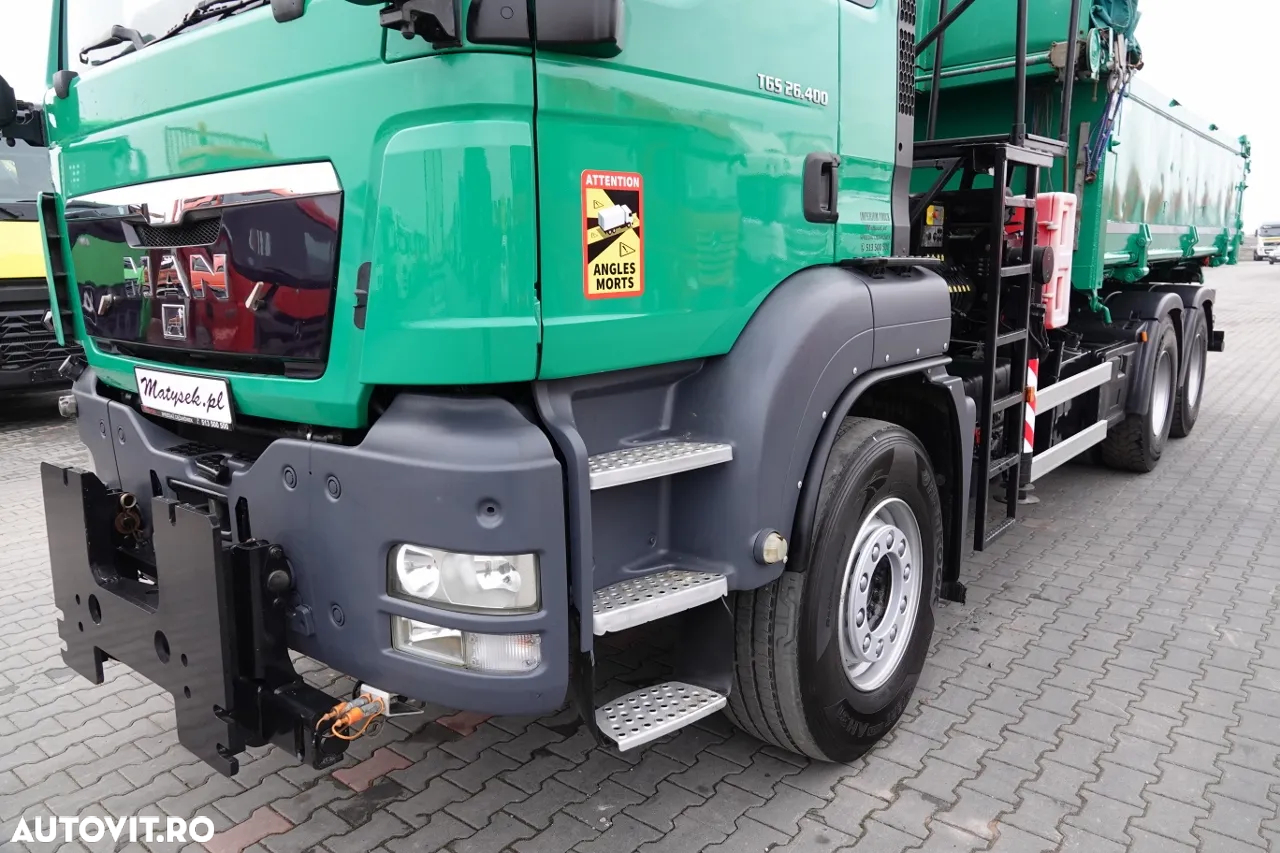 MAN TGS 26.400 / 6X4 / BASCULANTE + HDS PALFINGER PK 16502 / HYDROBURTA / BORDMATIC / IMPORTAT - 14