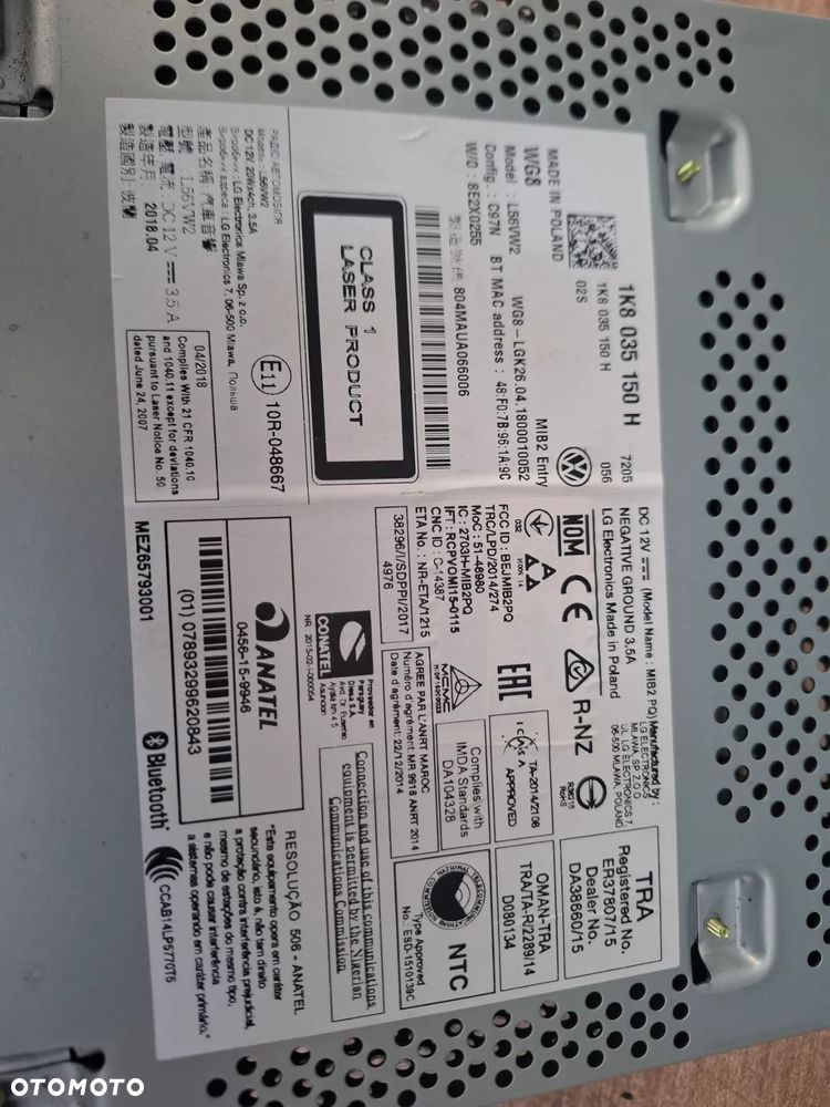 Volkswagen transporter T6 radio 1K8035150H - 3