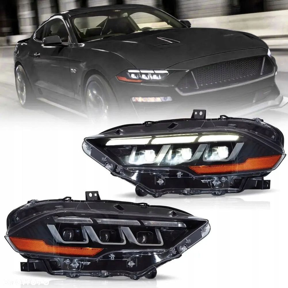 Reflektory Lampy kpl VLand Full Led Neon Tuning Ford Mustang VI 6 Lift 18- - 2