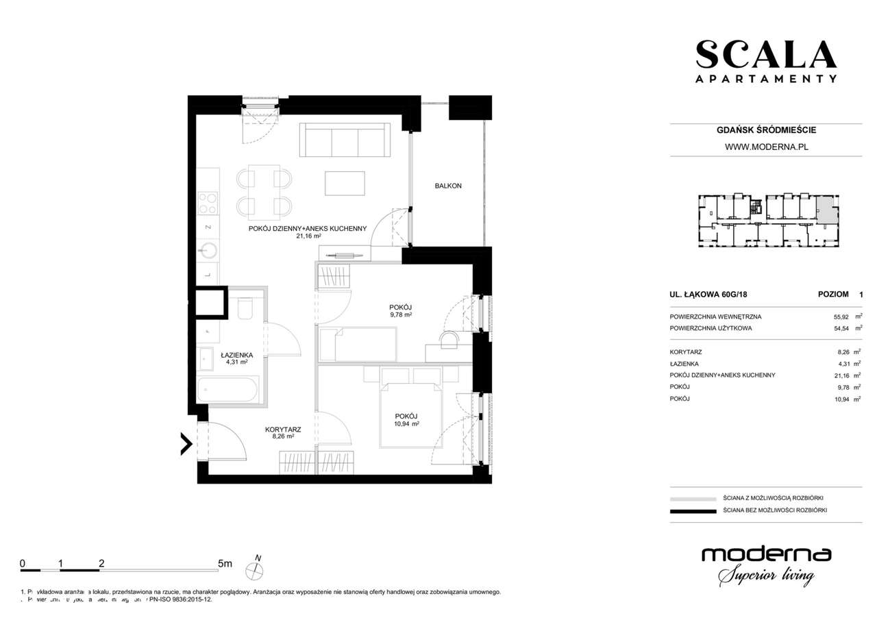 3-pokojowe mieszkanie 54m2 + balkon - Pełny obrazek: 2/23