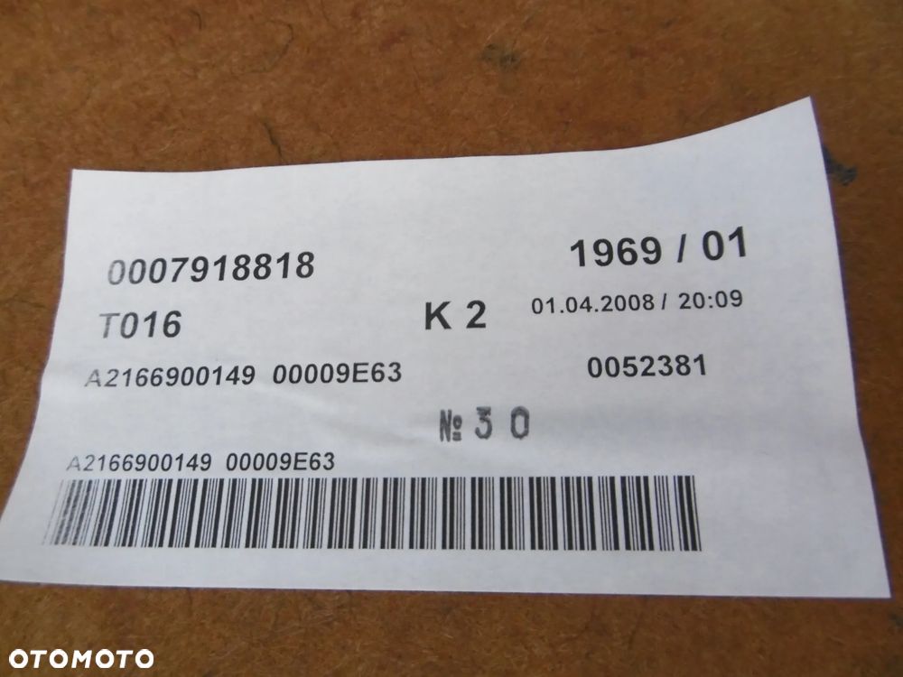 PÓŁKA TYŁ TYLNA LAMPA TRZECIE ŚWIATŁO STOP ZAŚLEPKA ZAŚLEPKI ZAGŁÓWKA A2166900149 MERCEDES CL W216 - 6